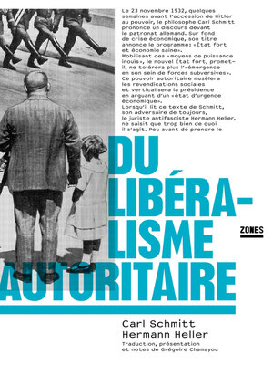 cover image of Du libéralisme autoritaire